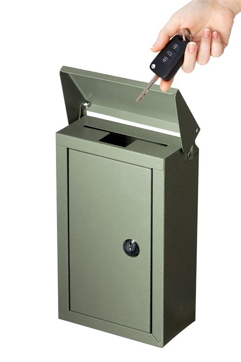 galvanized steel door key drop box